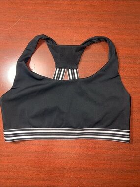 Athleta Black Sports Bra with Striped Band
